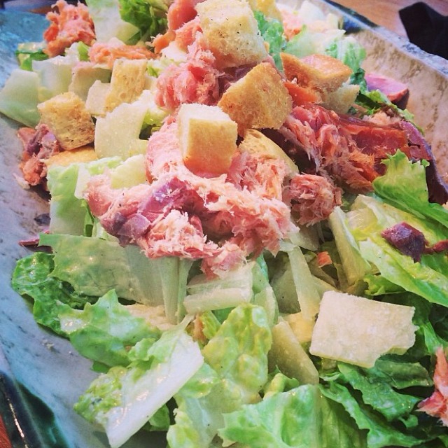 Wasabi Caesar Salad With Smoked Wild Salmon at Samovar Tea Lounge (CLOSED) on #foodmento http://foodmento.com/place/1237