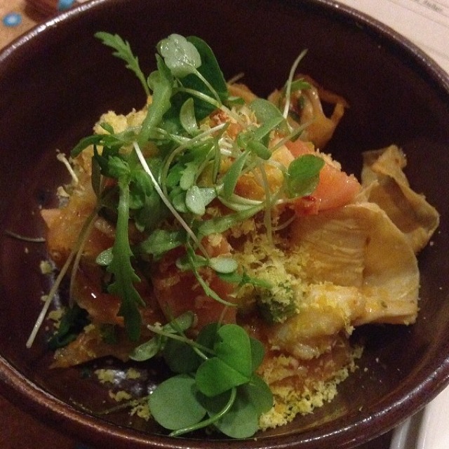 Spicy Kimchi Tuba With Smoked Egg 'Bottarga' from State Bird Provisions on #foodmento http://foodmento.com/dish/9614