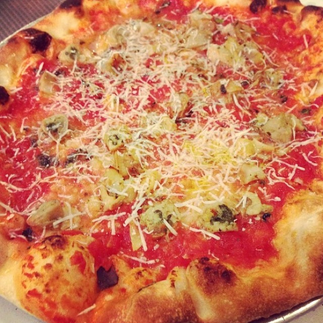Clam Pie Pizza (Cherrystones, Tomato, Oregano, Pecorino, Hot Peppers) at Pizzeria Delfina on #foodmento http://foodmento.com/place/2580