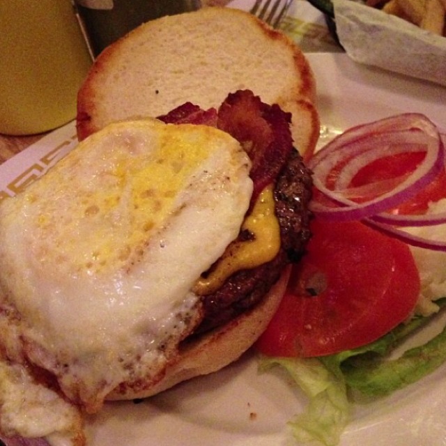 Nugget Cheeseburger With Bacon & Fried Egg from Grubstake Diner on #foodmento http://foodmento.com/dish/9633