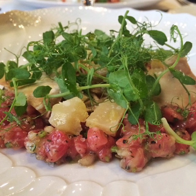Truffled beef carne cuda (Beef Tartare) at Del Posto on #foodmento http://foodmento.com/place/1293