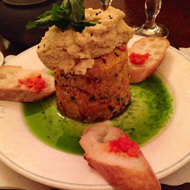 Cous Cous Tower from Café Gitane on #foodmento http://foodmento.com/dish/9388