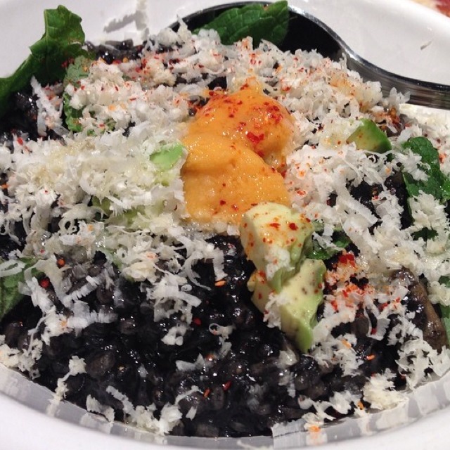 Arroz Negro (Black Rice, Sepia, Uni) from El Colmado on #foodmento http://foodmento.com/dish/10900