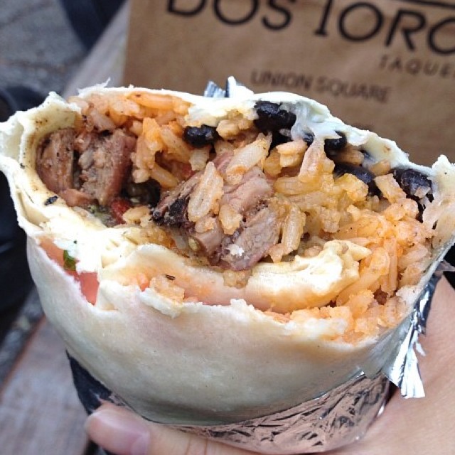 Carne Asada (Grilled Steak) Burrito at Dos Toros Taquería on #foodmento http://foodmento.com/place/2894