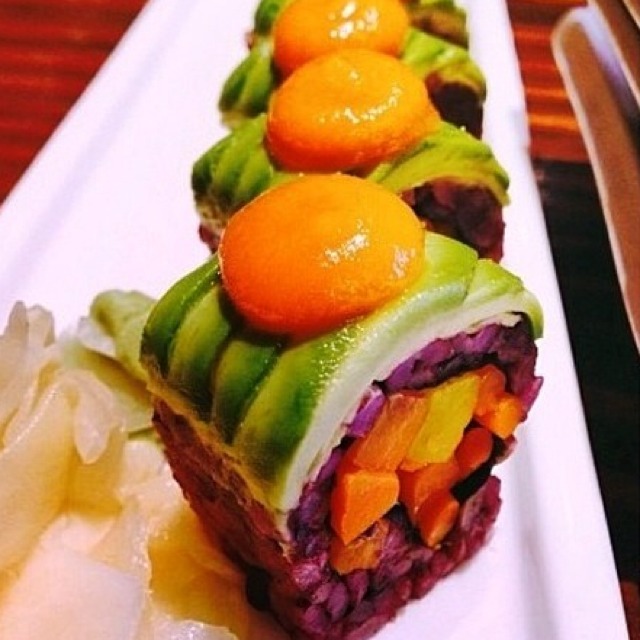 Pickle Me Roll (Six Grain Rice, Gabo, Carrot, Pickled Daikon, Avocado) at Beyond Sushi on #foodmento http://foodmento.com/place/2938