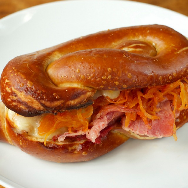 Ham & Fontina Sandwich On Pretzel Rolls​ at Sigmund Pretzel Shop on #foodmento http://foodmento.com/place/3139