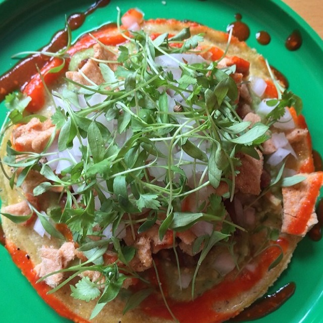 Carnitas Mixtas Taco (Pork Jowl, Pig Ear, Shrimp Chips) at Mission Cantina (CLOSED) on #foodmento http://foodmento.com/place/3142
