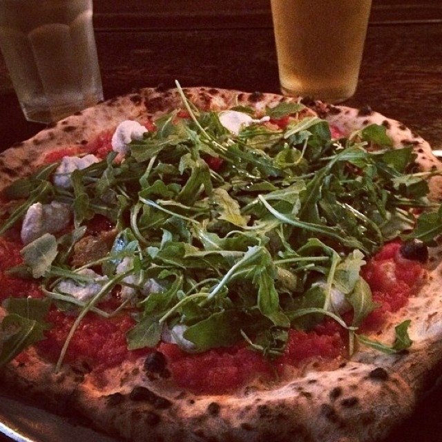 Post Oven Pizza (Cashew Ricotta Dollops, Baby Arugula...) at Paulie Gee’s on #foodmento http://foodmento.com/place/3151