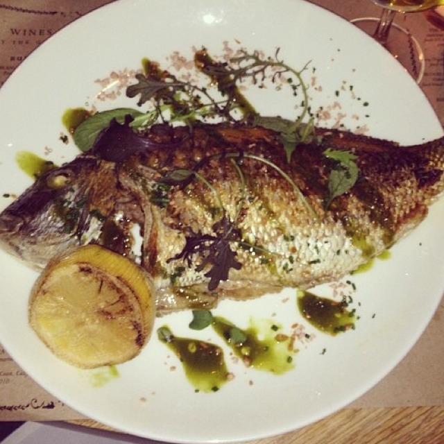 Whole Market Fish (Herb Vinaigrette, Crispy Garlic, Lemon) at Colonie on #foodmento http://foodmento.com/place/3153