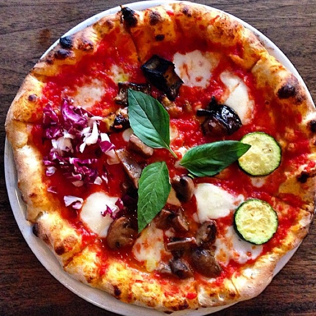 Pizza Ortolana (Radicchio, Eggplant, Funghi, Zucchini) at Lil' Frankie's on #foodmento http://foodmento.com/place/3656