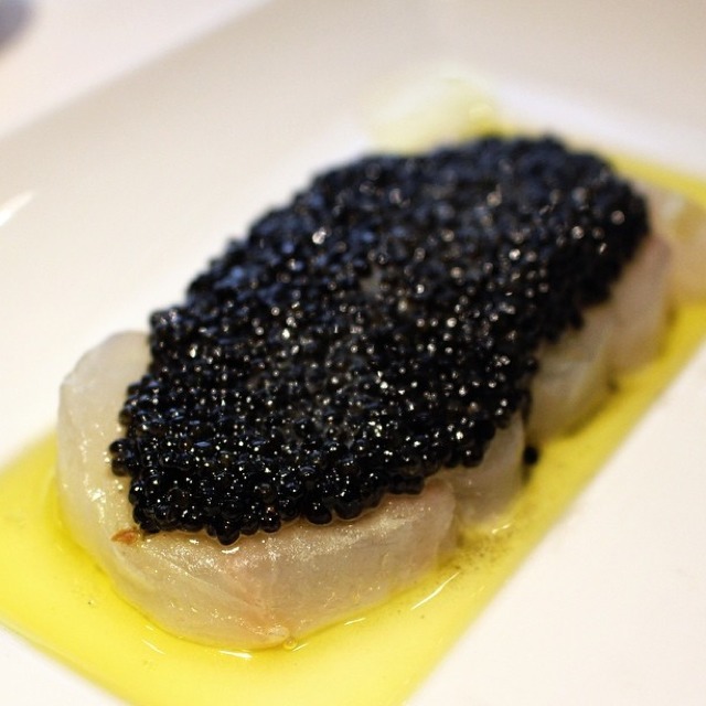 Crudo Di Passera (Fluke Crudo, Sturgeon Caviar, Meyer Lemon from Ai Fiori on #foodmento http://foodmento.com/dish/14923