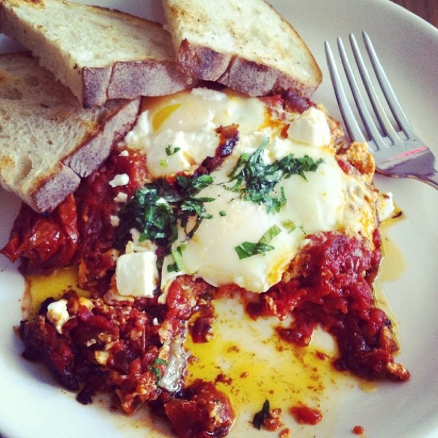 Shakshuka (Baked Eggs, Roasted Tomato...) from The Cleveland on #foodmento http://foodmento.com/dish/16272