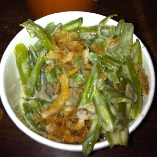 Green Bean Casserole (with Durkee Onions) at Hill Country Barbecue Market on #foodmento http://foodmento.com/place/408