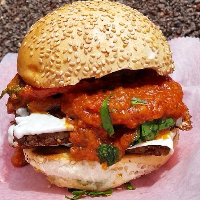 Pig Face Parm, Fried Pepperoni and Vodka Sauce Sandwich at Meat Hook Sandwich (CLOSED) on #foodmento http://foodmento.com/place/4124