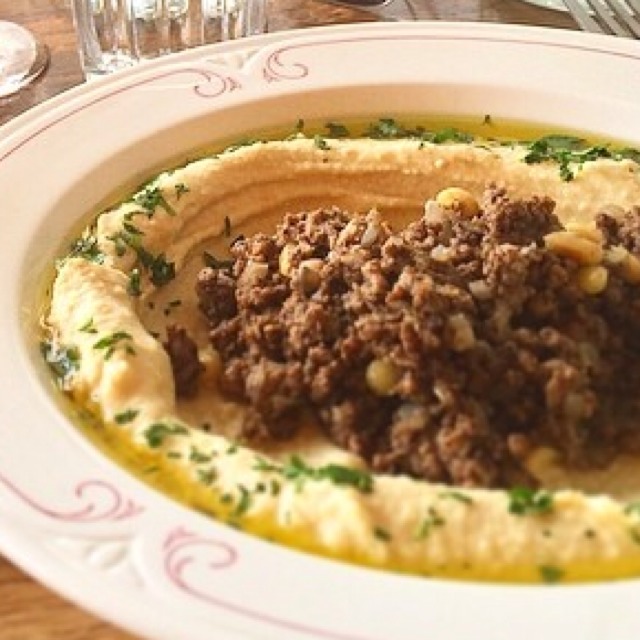 Meat Hummus - Hummus from Mimi's Hummus on #foodmento http://foodmento.com/dish/17235