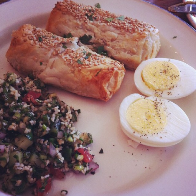 Burekas - Shakshuka eggs‏ from Mimi's Hummus on #foodmento http://foodmento.com/dish/17236