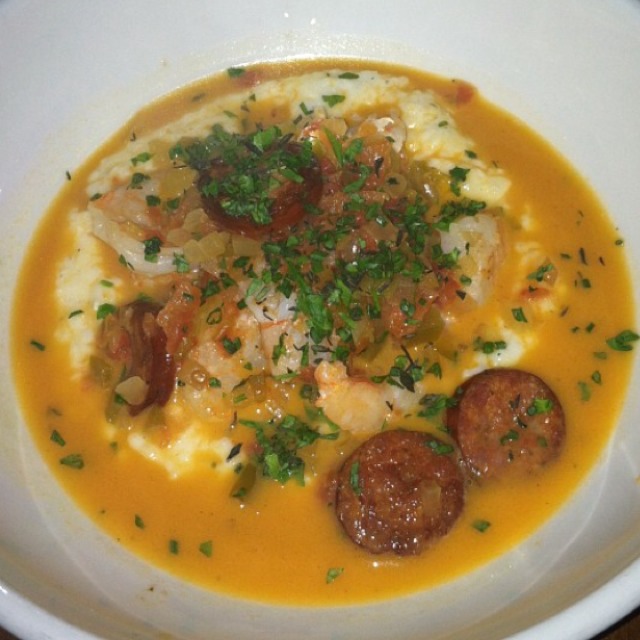 Low Country Shrimp, Grits, Andouille Sausage at The Redhead (CLOSED) on #foodmento http://foodmento.com/place/414