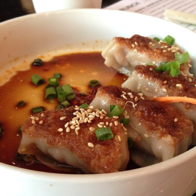 Pan Fried Pork Cheek Dumplings at Blackbrick Chinese on #foodmento http://foodmento.com/place/4376