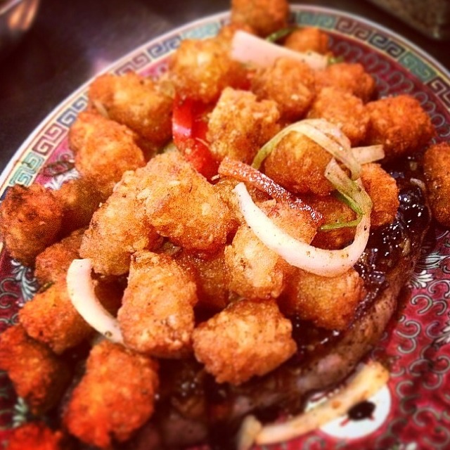 Rib Eye with Black Bean Sauce and Cumin Tater Tots at Blackbrick Chinese on #foodmento http://foodmento.com/place/4376