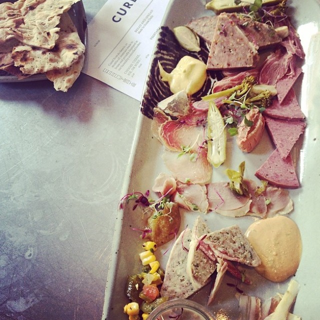 Charcuterie Board (Smoked Duck Ham, Lamb and Citrus Terrine, Whipped Pork Butter) at Cured on #foodmento http://foodmento.com/place/4437