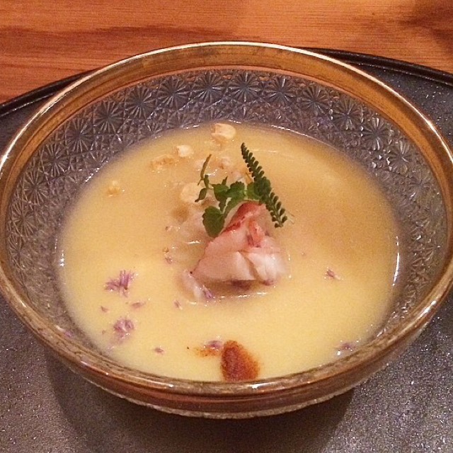 Corn Soup, Lobster, Beets from Brushstroke on #foodmento http://foodmento.com/dish/18715