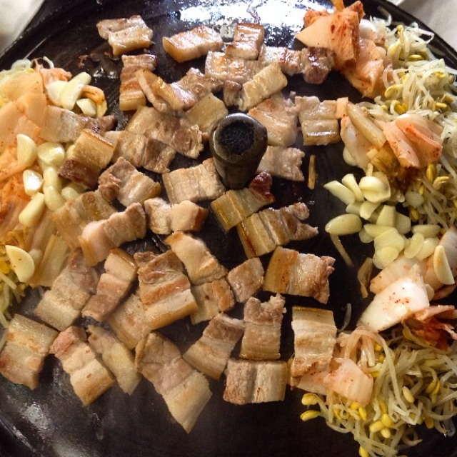 Samgyeopsal (Pork Belly) at Tong Sam Gyup Goo Yi Restaurant on #foodmento http://foodmento.com/place/4766