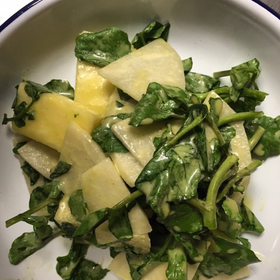 Pineapple, Watercress, Jicama Salad from Rosie's on #foodmento http://foodmento.com/dish/29969
