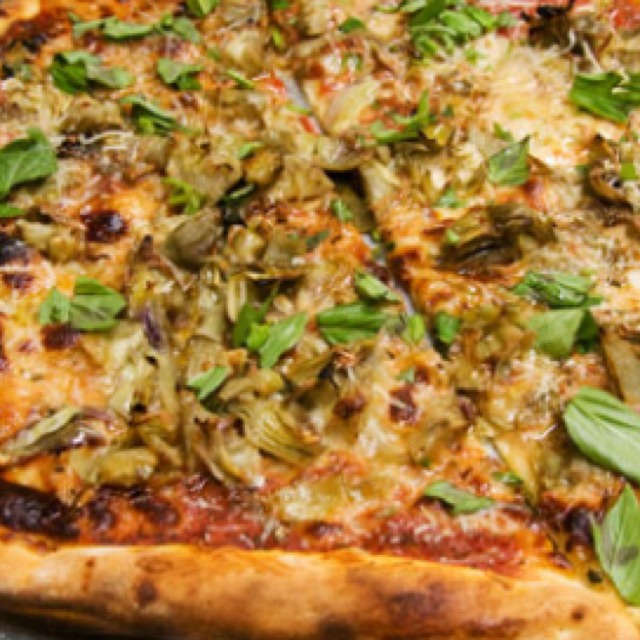 Square Pizza with Thick Cut Pepperoni and Fresh Artichokes at Di Fara Pizza on #foodmento http://foodmento.com/place/840