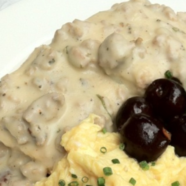 Homemade Biscuits and Sausage Gravy from Diner on #foodmento http://foodmento.com/dish/3289
