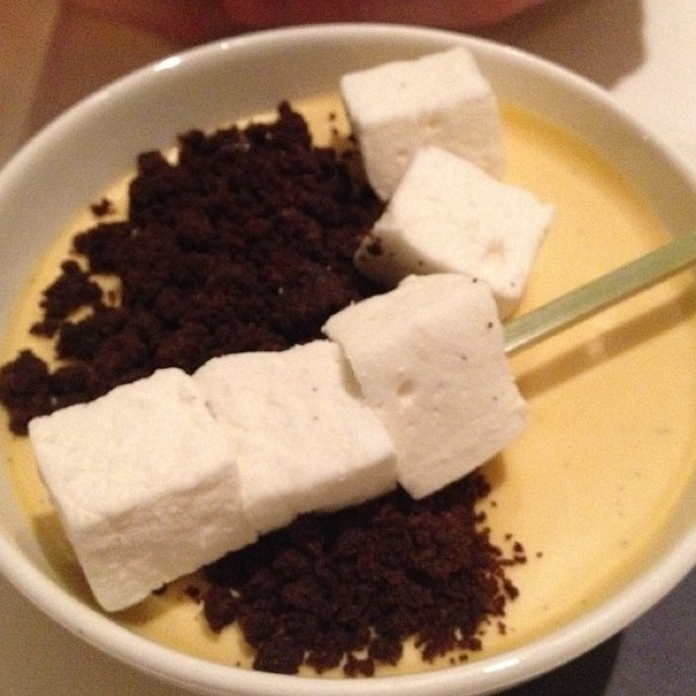 Butterscotch Pot De Creme (with Chocolate Streusel and "Single Maltmallows"  from North End Grill on #foodmento http://foodmento.com/dish/3674