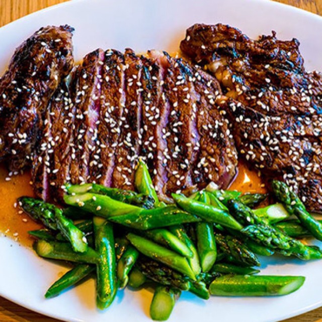 Grilled Marinated Creekstone Prime Rib Steak with Asparagus at RedFarm on #foodmento http://foodmento.com/place/952