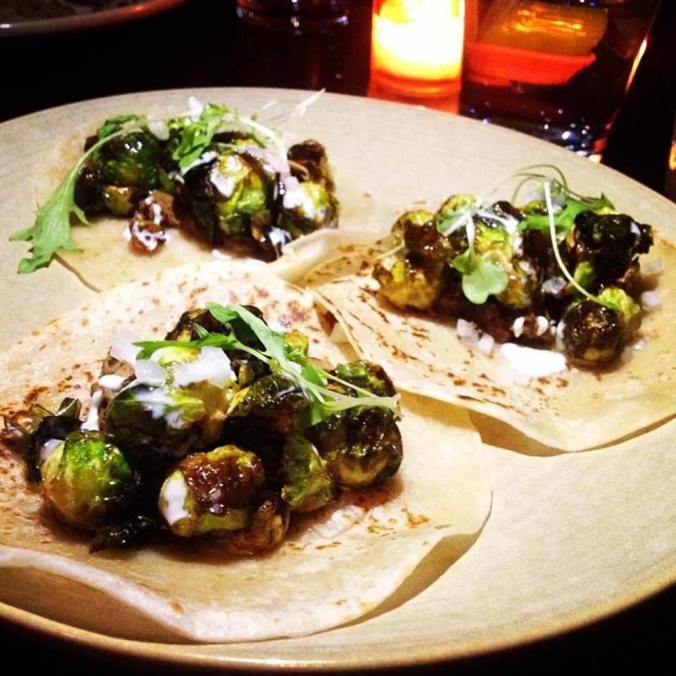 Brussels Sprouts & Malt Hummus Tacos on #foodmento http://foodmento.com/dish/20468