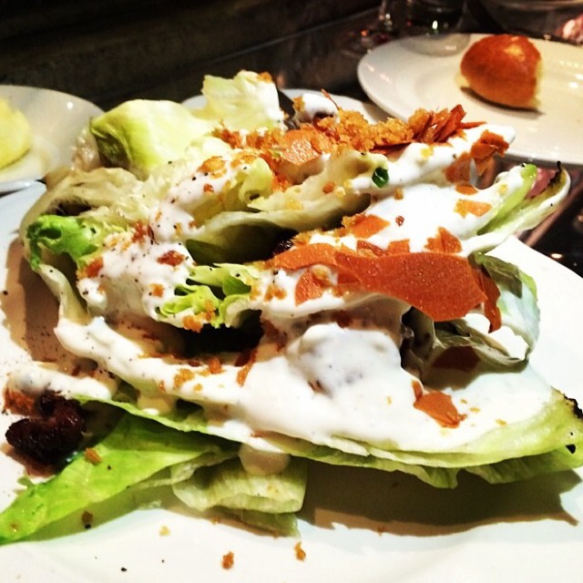 Iceberg Lettuce Salad, Blue Cheese Dressing, Ketchup Chips, Bacon at M. Wells Steakhouse on #foodmento http://foodmento.com/place/3324