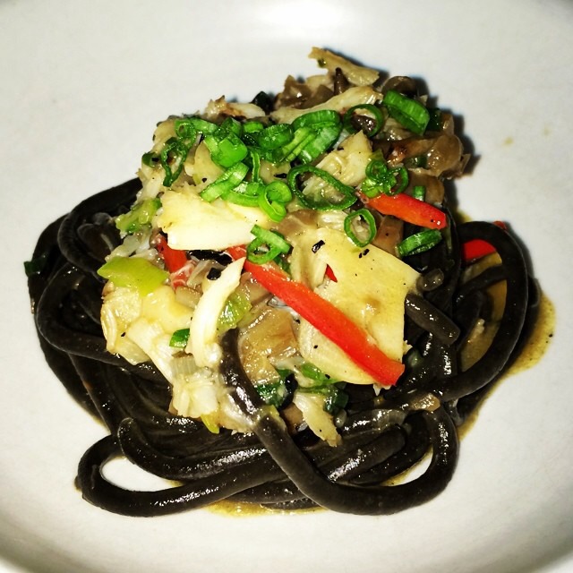 Pasta, Black Garlic, Dungeness Crab, Maitake, Chili at Piora on #foodmento http://foodmento.com/place/3602