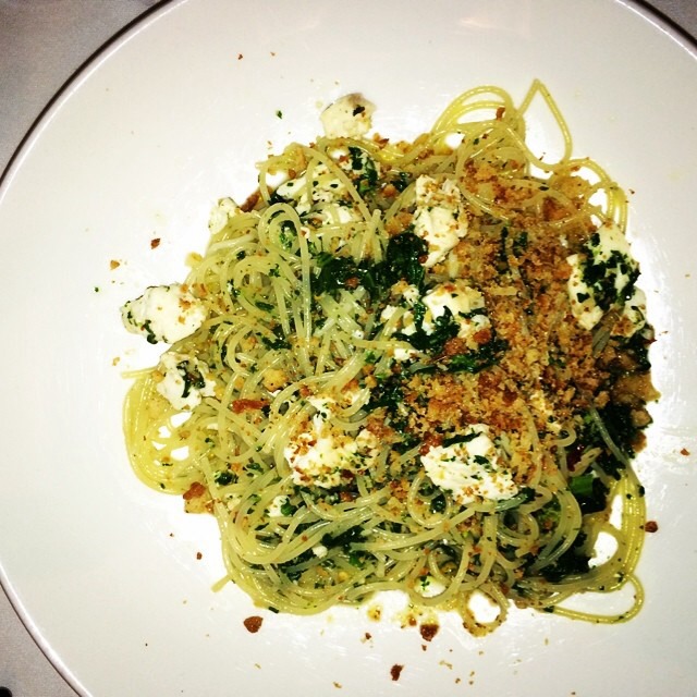 Spaghettini, Halibut, Broccoli Rabe, Chili, Breadcrumbs from Union Square Cafe (CLOSED) on #foodmento http://foodmento.com/dish/17275