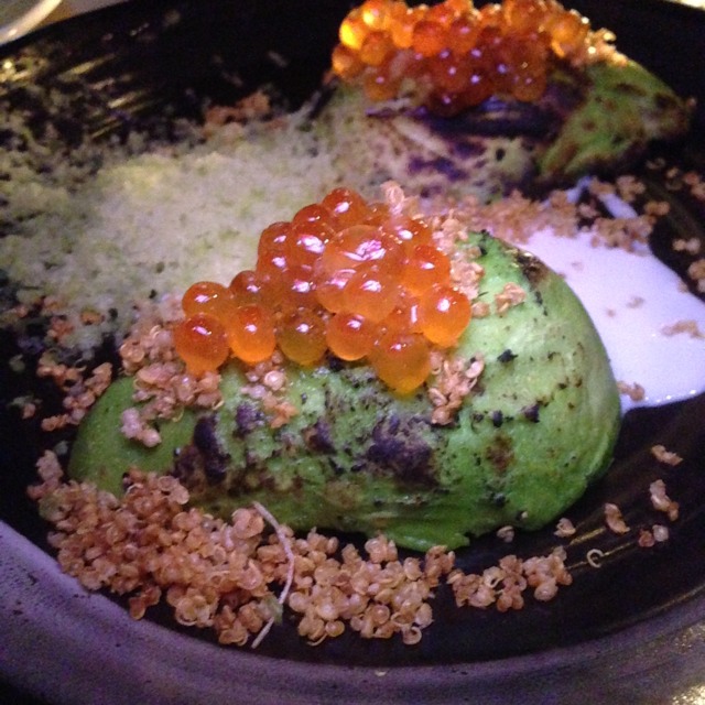 Ajoblanco, Charred Avocado, Puffed Quinoa Crust, Salmon Roe (Special) at Moosehead Kitchen (CLOSED) on #foodmento http://foodmento.com/place/1744