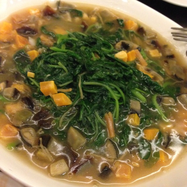 Spinach With Three Types Of Egg from Jumbo Seafood Restaurant on #foodmento http://foodmento.com/dish/7410
