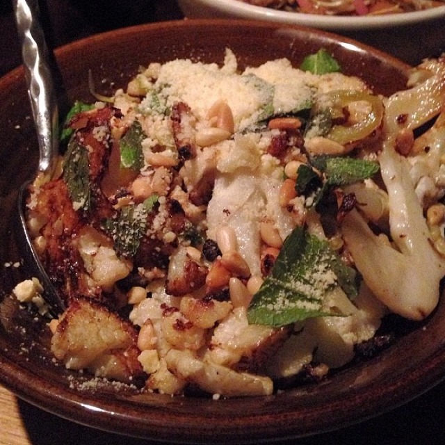 Roasted Cauliflower (Pickled​ Peppers, Pine Nuts, Mint) from Girl & the Goat on #foodmento http://foodmento.com/dish/10244