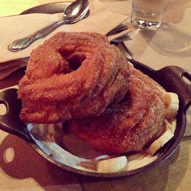 Cruller Donuts (with Cream, Fruit) from Plan Check Kitchen + Bar on #foodmento http://foodmento.com/dish/10585