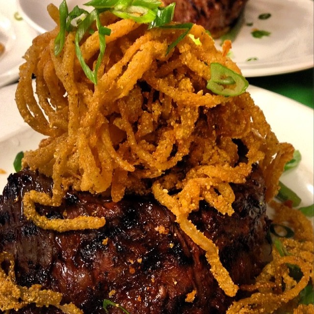 Mr T's Teriyaki Skirt Steak, Creole Green Beans, Crispy Onion Strings... at Nola on #foodmento http://foodmento.com/place/2515