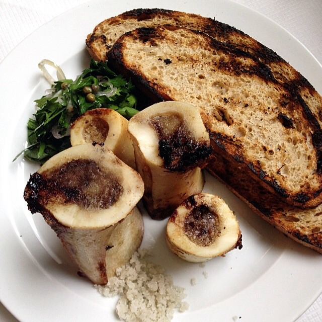 Roast Bone Marrow and Parsley Salad on #foodmento http://foodmento.com/dish/4624