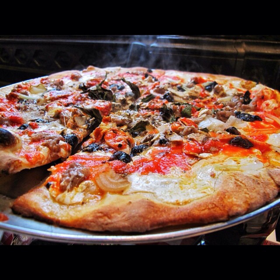Pizza (Sausage, Onion, Mushrooms) on #foodmento http://foodmento.com/dish/20590