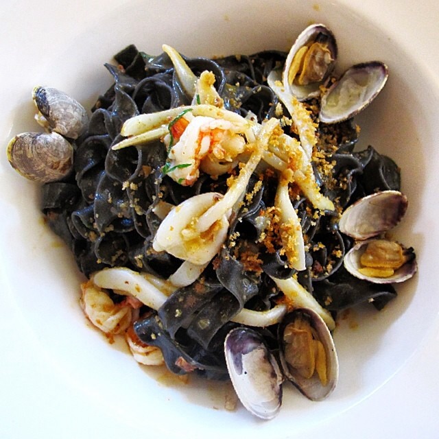 Fettuccine, Cuttlefish, Ruby Shrimp, Clams, Chorizo from Lafayette on #foodmento http://foodmento.com/dish/17034
