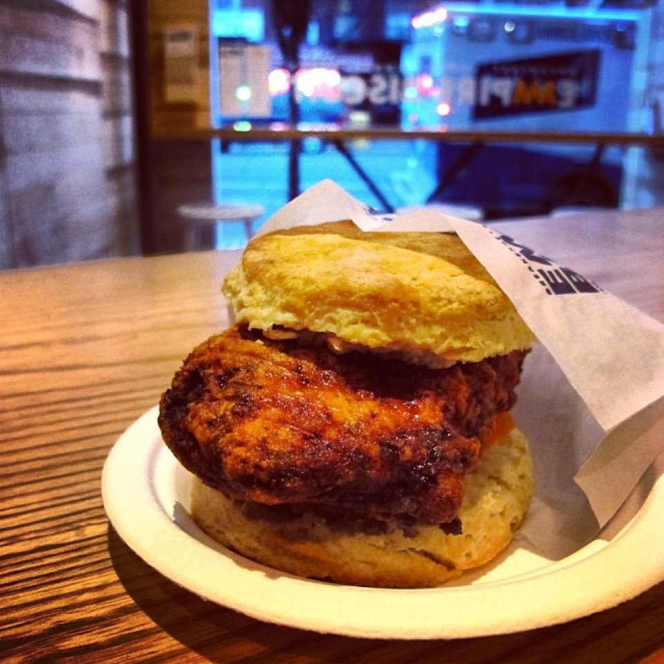 Spiced Fried Chicken, Pickled Carrots Biscuit from Empire Biscuit on #foodmento http://foodmento.com/dish/20819