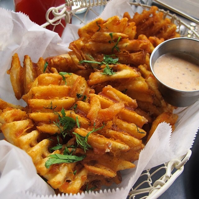 Waffle Cut Fries, Dill Pickle Salt at Root & Bone on #foodmento http://foodmento.com/place/3456
