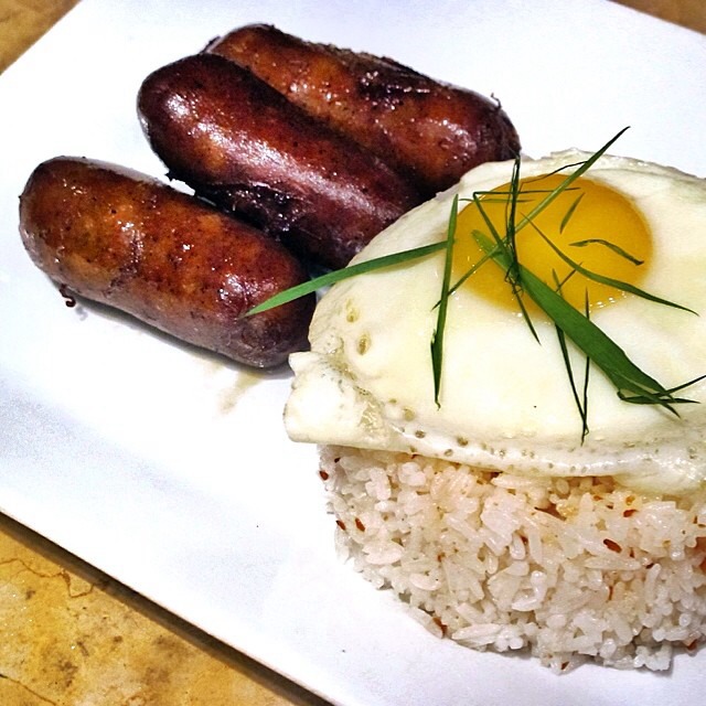 Longsilog (Pork Sausage, Garlic Rice, Egg) from Maharlika Filipino Moderno (CLOSED) on #foodmento http://foodmento.com/dish/17030