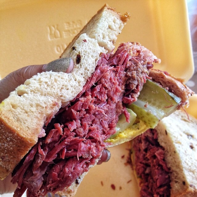 Salt Beef Sandwich, English Mustard, Sliced Pickles at Borough Market on #foodmento http://foodmento.com/place/4068