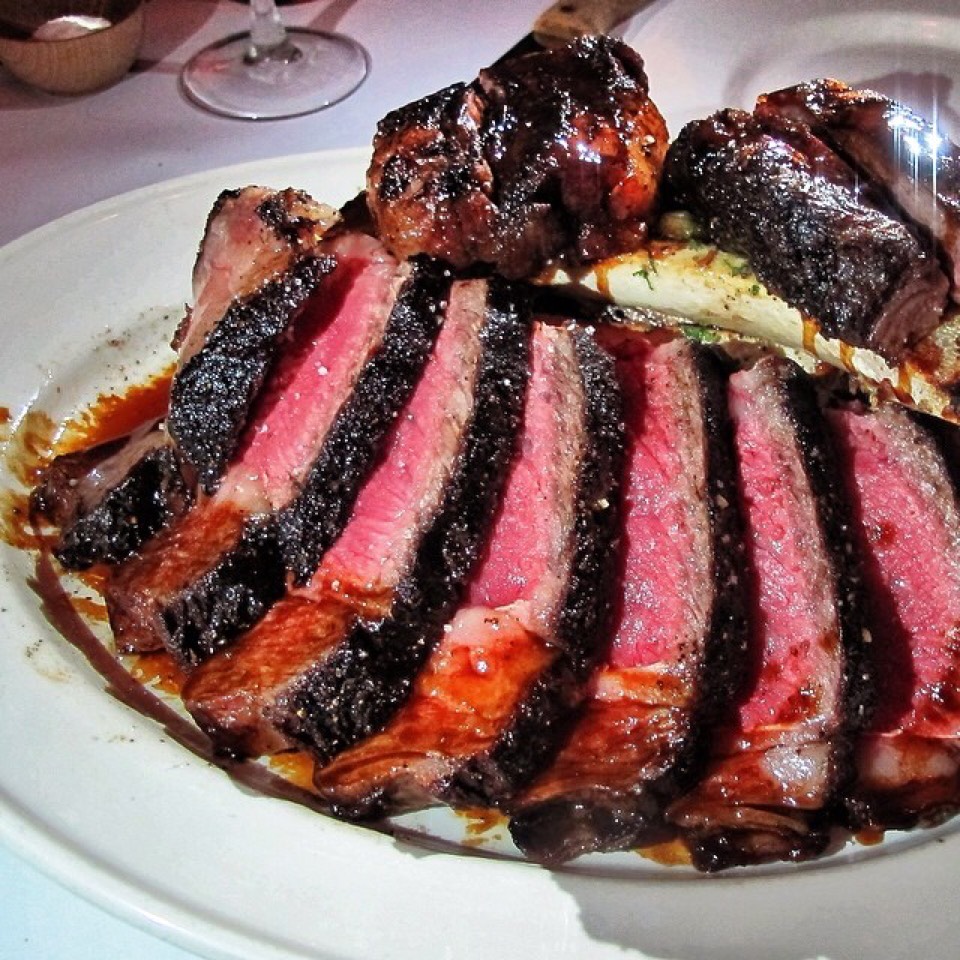 Dry Aged Cote De Boeuf Steak (For Two, with Roasted Marrow Bones and Sucrine Lettuce) at Minetta Tavern on #foodmento http://foodmento.com/place/913