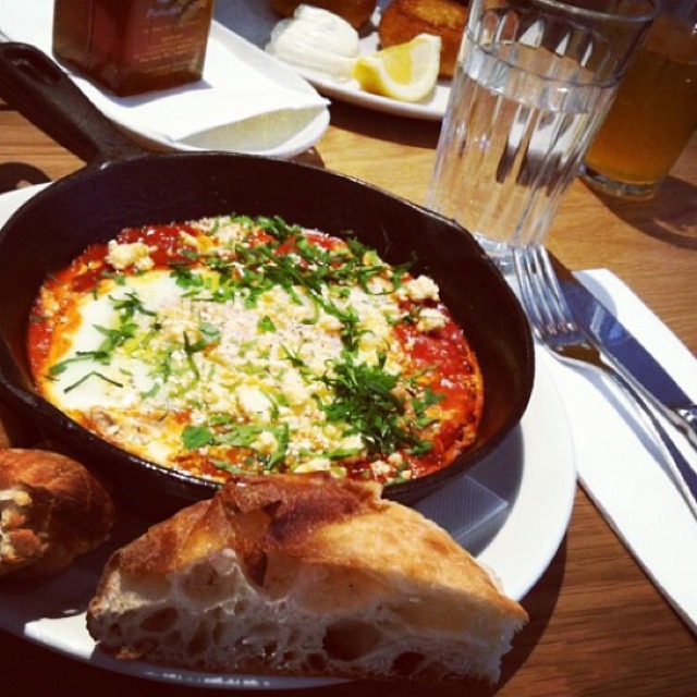 Shakshouka - Baked Eggs With Roasted Peppers And Shanklish from Cumulus Inc. on #foodmento http://foodmento.com/dish/6856