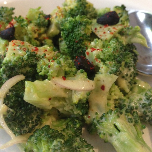 Cold Chopped Broccoli Salad, Green Harisa, Black Garlic, Espelette at Cumulus Inc. on #foodmento http://foodmento.com/place/1847